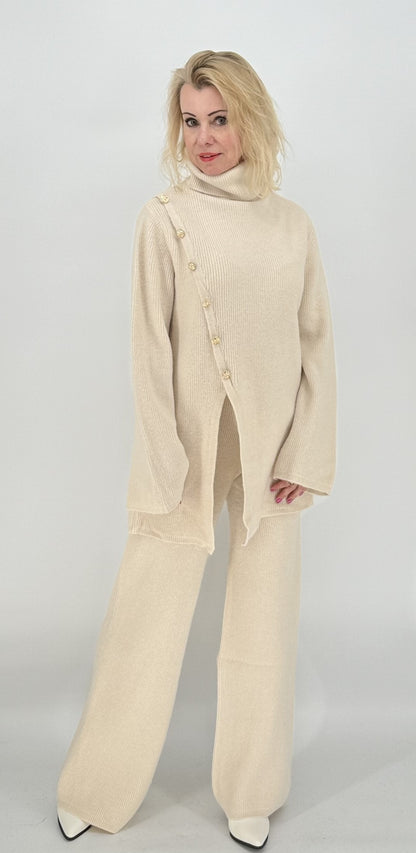 Asymmetrischer Pullover beige