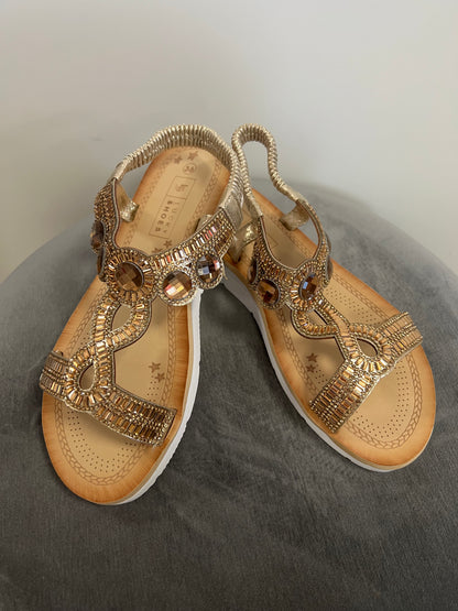 Sandalen "Diamonds" gold