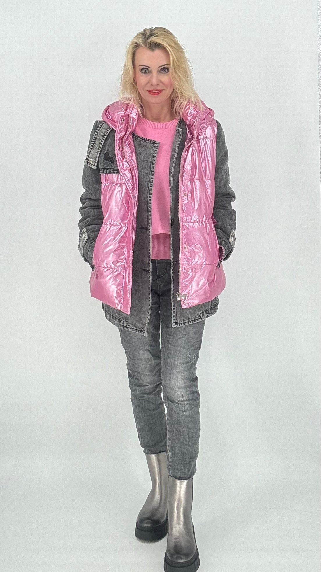 Jacke pink/grau