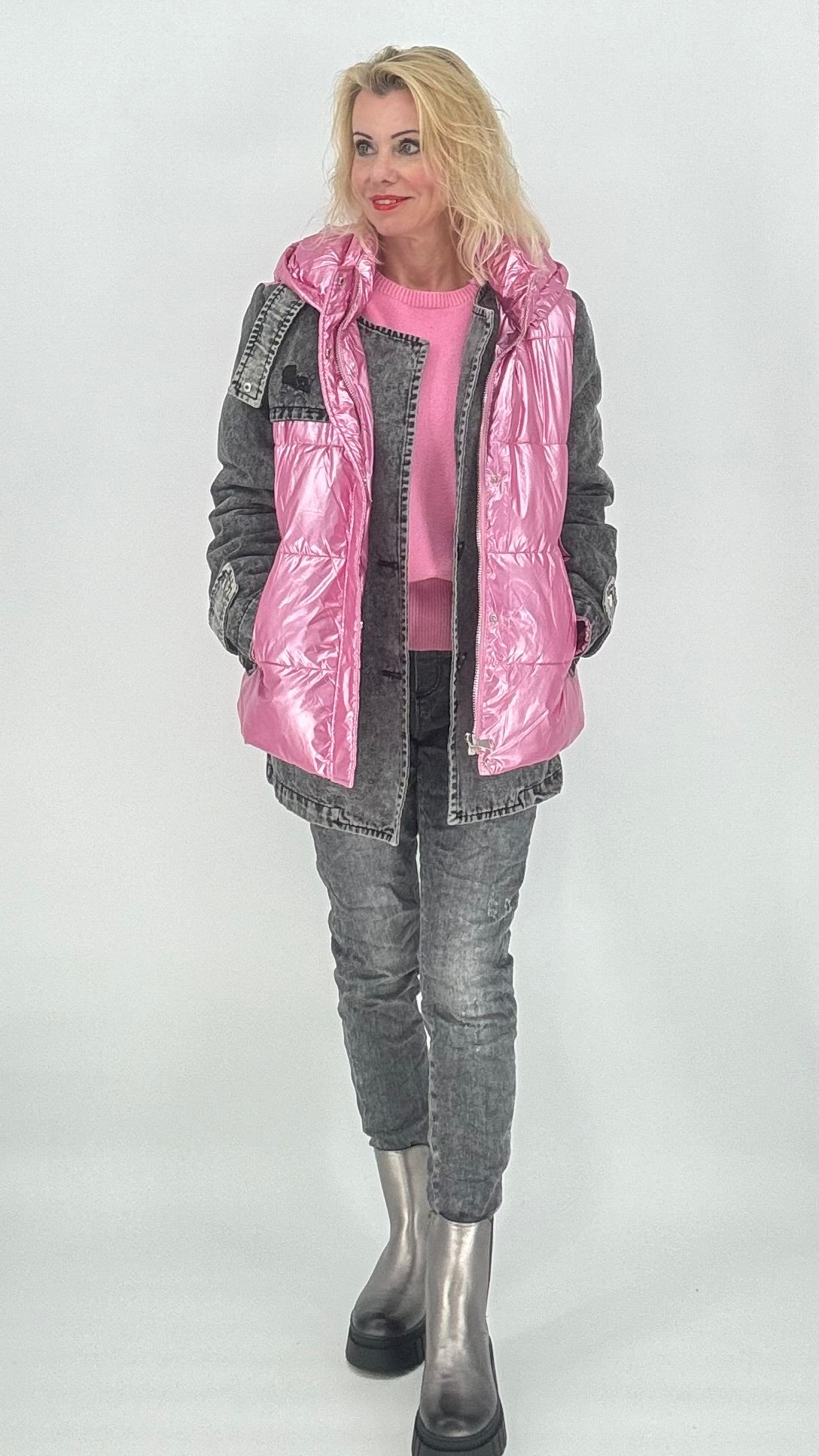 Jacke pink/grau