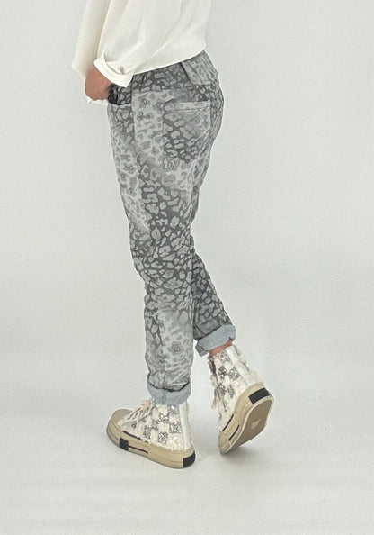 Joggpants Hose grau/leo