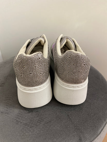 Sneaker, silber Strass/Pailletten 779