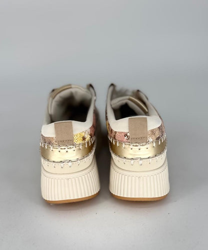 Sneaker Gold Strass/Pailletten 8-137