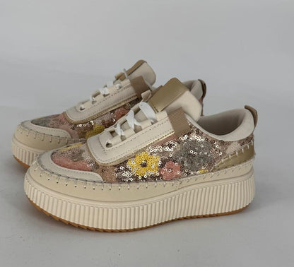 Sneaker Gold Strass/Pailletten 8-137