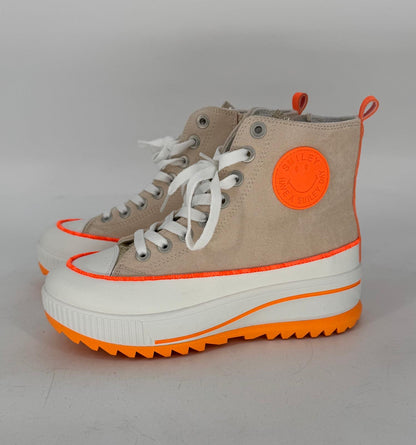 Sneaker mit Plateausohle, beige/orange-860