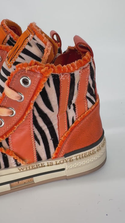 Sneaker Rebecca White Zebra orange